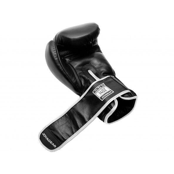 THAI leather KICKBOKSHANDSCHOEN (LEER) ZWART/WIT