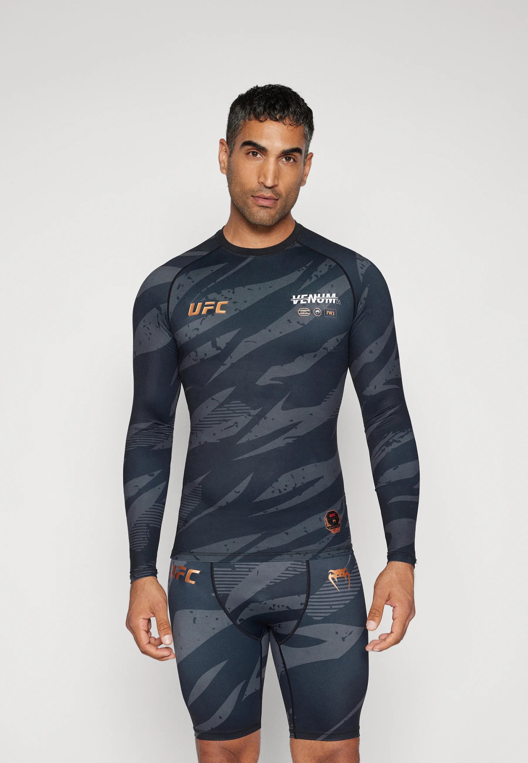 UFC Adrenaline by Venum Fight Week Performance Long Sleeve Rashguard - Urban Camo