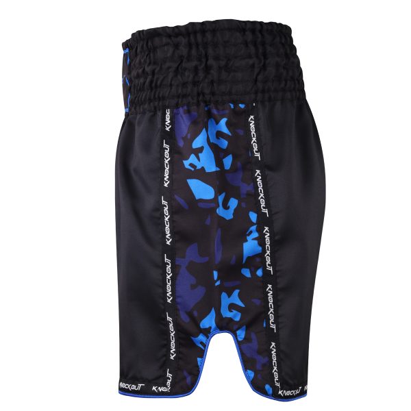 KNOCKOUT Kickboks Short Camo- Zwart/Blauw