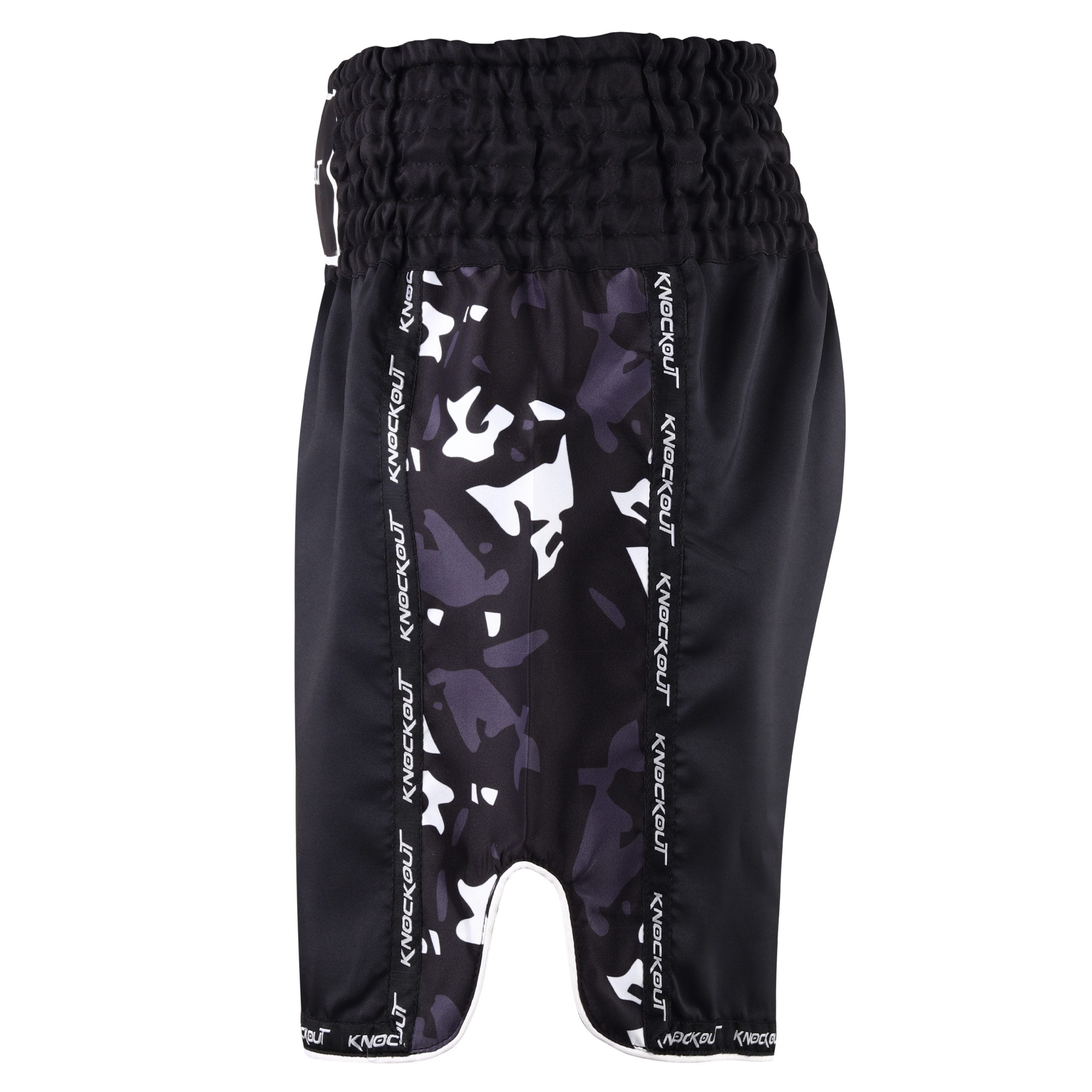 KNOCKOUT Kickboks Short Camo- Zwart/Grijs/Wit TOT 5X XL