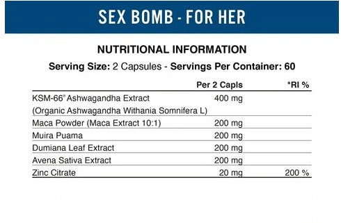 APPLIED NUTRITION SEX BOMB FEMALE - 120 CAPS