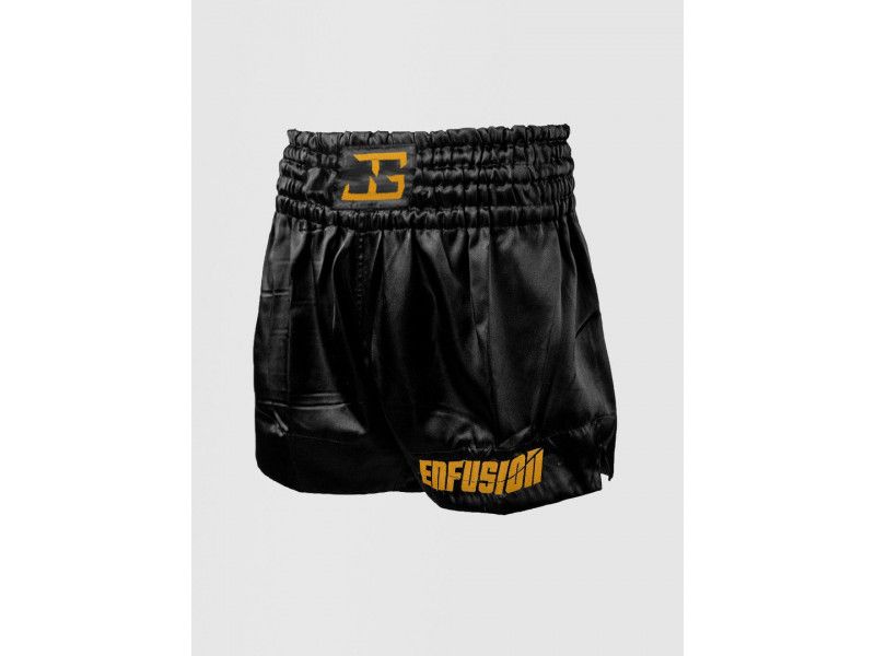 JGXENFUSION – INFLICT MUAY THAI SHORT - ZWART/GOUD