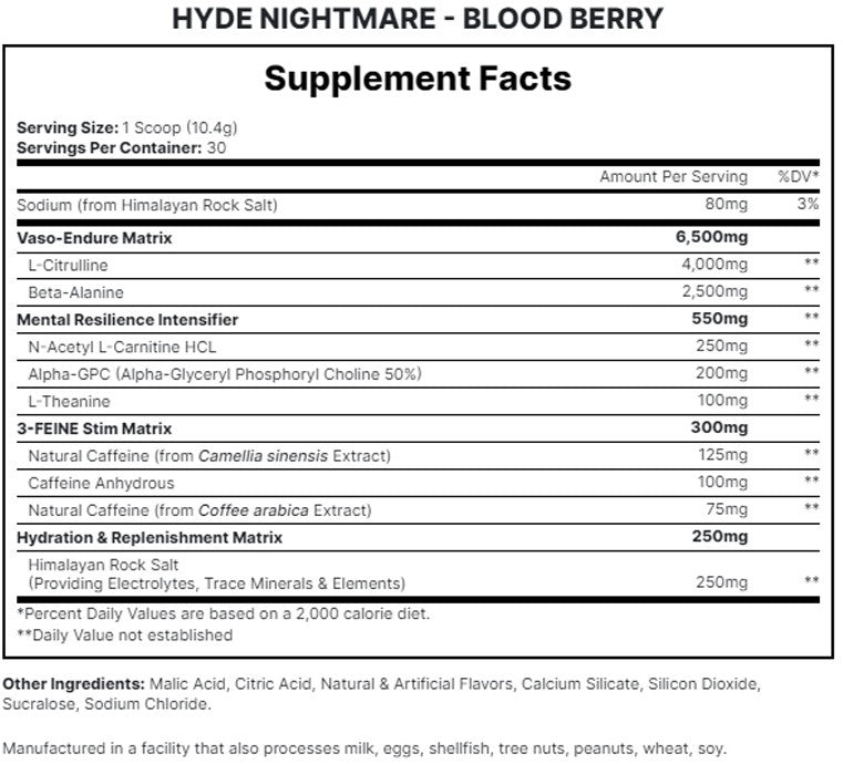 PS - HYDE NIGHTMARE 30 SERVINGS