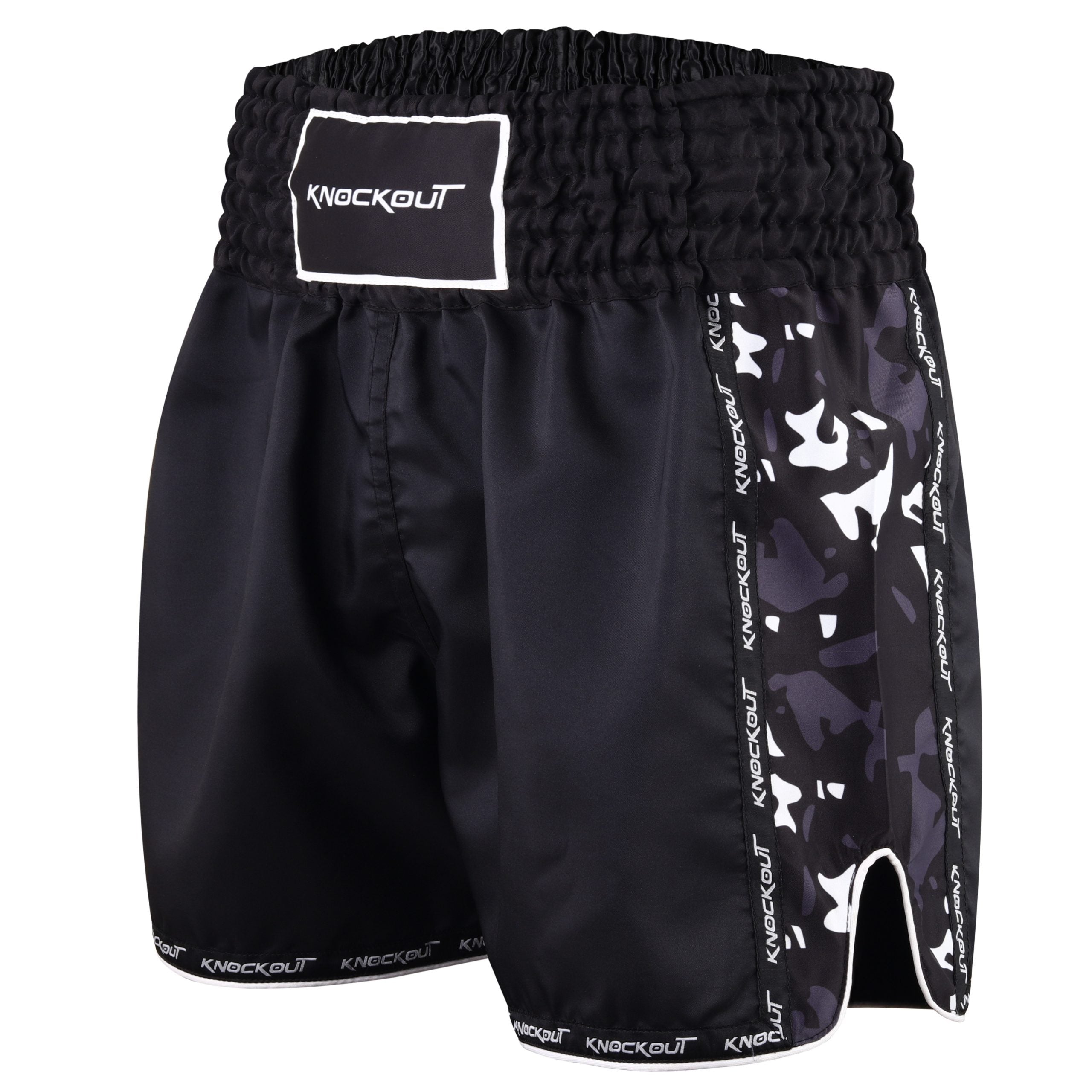 KNOCKOUT Kickboks Short Camo- Zwart/Grijs/Wit TOT 5X XL